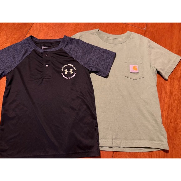 Under Armour Other - Kids Under Armour Henley and Carhartt Pocket T-Shirt Bundle Size 5 Green Black